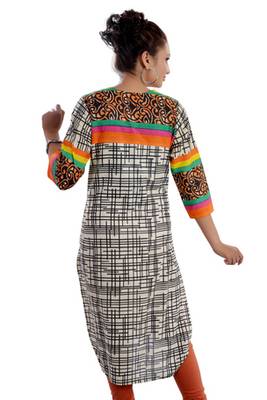 Multicolor Jaipuri Printed Cotton Casual Wear Kurti 2