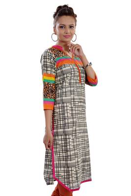 Multicolor Jaipuri Printed Cotton Casual Wear Kurti 3