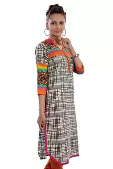 Multicolor Jaipuri Printed Cotton Casual Wear Kurti