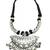 Giftpiper Threaded German Silver Necklace Hansuli Pattern Black