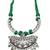 Giftpiper Threaded German Silver Necklace Hansuli Pattern  Green