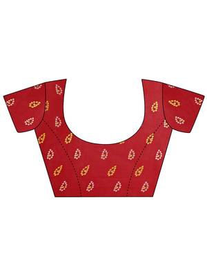 Maroon printed georgette saree with blouse 3