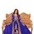 Blue & Beige Embroidered Net Semi Stitched Anarkali Suit