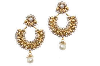 Beautiful ethnic earrings with pearl stones and pearls by adiva abchi0aga001 ha99 TDS 3 1