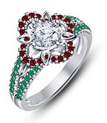 Flower Shape 925 Silver Princess Ariel Disney Engagement Ring