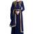 Blue and beige georgette embroidary semi stitiched salwar with dupatta