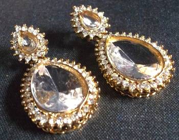 Pearl Stone Drop White stone Earring 1
