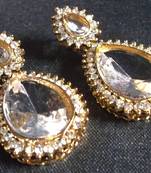 Pearl Stone Drop White stone Earring