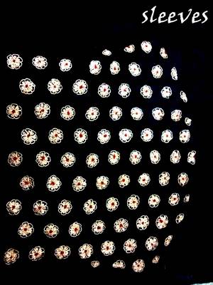 Partywear antique sequins handwork un-stitched black dupion raw silk blouse 3