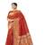 Orange woven art silk saree with blouse