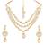 Solitaire Crystal Wedding Necklace Set for Women with Earrings & Mang Tika