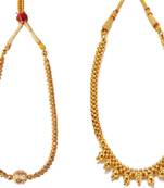 Kolhapuri  Golden Designer Thushi Necklace - Set Of 2