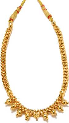 Kolhapuri  Golden Designer Thushi Necklace - Set Of 2 3