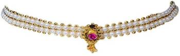 Kolhapuri Traditional White Choker Necklace 1