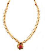 Kolhapuri  Awesome Stone and Pearl Pendent Studded Necklace Set