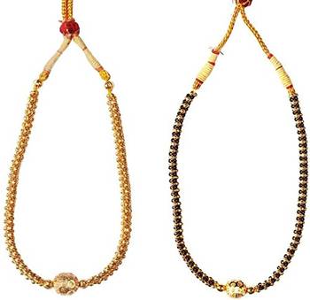 Kolhapuri  Traditional Thushi Necklace - Set Of 2 1