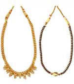 Kolhapuri Copper Gold Plating Gold Coloured Necklace set Combo