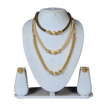 Kolhapuri Traditional Combo Pack of Artificial Jewellery Three Balls Thushi for Wedding Occasion for Women's 1