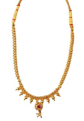kolhapuri Traditional Golden Copper Ball Thushi Necklace 1