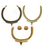 Kolhapuri Gold Plated Thushi Necklace - Combo Of 4