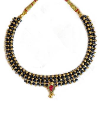 Kolhapuri Gold Plated Thushi Necklace - Combo Of 4 2