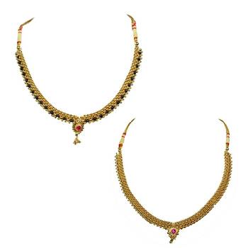 Kolhapuri Multicolour Designer Necklace - Combo Of 2 1