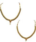 Kolhapuri Multicolour Designer Necklace - Combo Of 2
