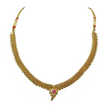 Kolhapuri Multicolour Designer Necklace - Combo Of 2 3
