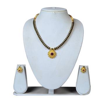 Kolhapuri Black mangulsutra Saaj Ghat Thushi Artificial Jewelry Necklace for Wedding Occasion for Women's 1