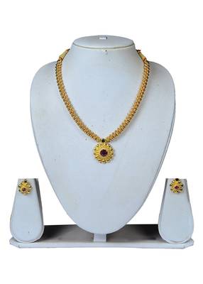 Kolhapuri Thushi with Earring Artificial Jewelry for Wedding Occasion for Women's 1