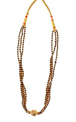 Kolhapuri Antique Indian Pearl Golden Black Thushi Necklace Set 1