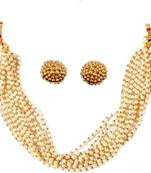Kolhapuri Golden Necklace With Earrings