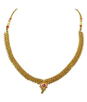 Kolhapuri Golden Copper Thushi Neclace 1