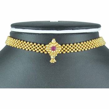 Kolhapuri Traditional Choker Thushi Necklace With Earrings 3