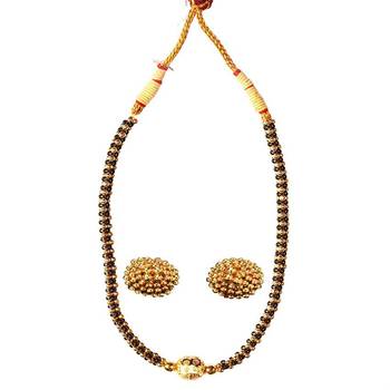 Kolhapuri  Traditional Gunda Thushi Mangalsutra With Earrings 1