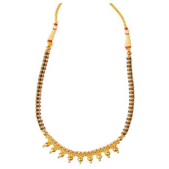Kolhapuri Nine Ball Golden Copper Thushi Necklace With Earrings 2