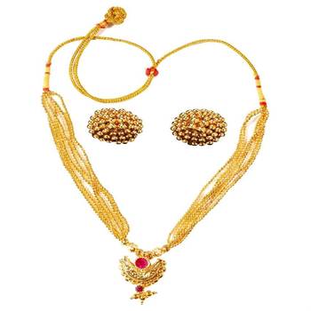 Kolhapuri Traditional 6 Line Chandra Ghat ThushiNecklace With Earrings 1
