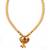 Kolhapuri Golden Copper Moti Chandra Ghat Thushi Necklace With Earrings