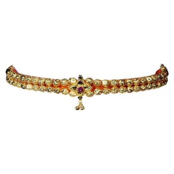 Kolhapuri Golden Choker Thushi Necklace With Earrings 2