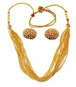 Soubhagya Jewellers 10 Layered Lambat Mani Panadi Kolhapuri Saaj With Earrings