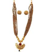 Soubhagya Jewellers Black color cooper made Necklace Mangalsutra With Earrings