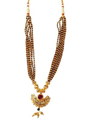 Soubhagya Jewellers Black color cooper made Necklace Mangalsutra With Earrings 2