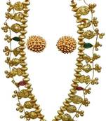 Soubhagya Jewellers Golden Lac Kolhapuri Saaj Necklace With Earrings