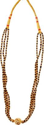 Soubhagya Jewellers Antique Indian Pearl Golden Black Thushi Necklace With Earrings 2