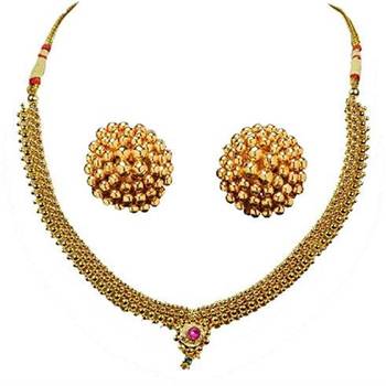 Soubhagya Jewellers Fancy Thushi Necklace With Earrings 1