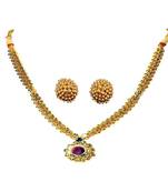Kolhapuri Traditional Saaj Ghat Thushi Necklace With Earrings
