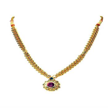 Kolhapuri Traditional Saaj Ghat Thushi Necklace With Earrings 3