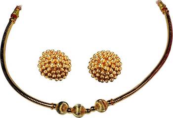 Kolhapuri Traditional Kolhapuri Pipe Thushi Necklace With Earrings 1