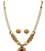 Kolhapuri Traditional Pearl lambat mani kolhapuri thushi necklace With Earrings