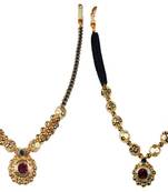 Kolhapuri Traditional Valsari Weny Golden Thushi Necklace For Women With Earrings